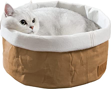 Photo 1 of ANWA Cute Cat Beds for Indoor Cats Four Seasons General, Cozy Round Cat Bed with Removable Washable Cushion, Premium Tear Resistant Kraft Paper
