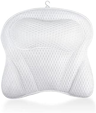 Photo 1 of ASWS Bath Pillows for Tub Neck and Back Support,Bathtub Pillow for Soaking Tub,Head,Neck,Shoulder Pillows Support Cushion Headrest,Comfort Spa Pillow for Woman and Men,White,16x15.5x2.6
