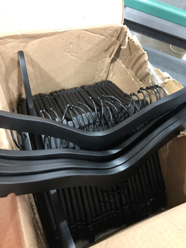 Photo 1 of 28 pk of black wooden hangers 