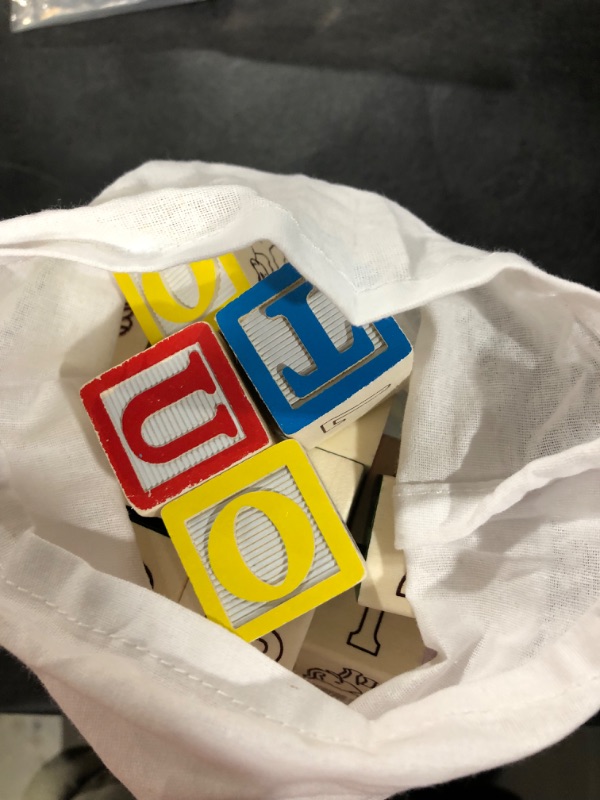 Photo 2 of Maxim Deluxe Wooden ABC Blocks. Extra-Large Engraved Baby Alphabet Letters, Counting & Building Block Set
