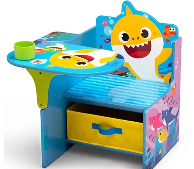 Photo 1 of Delta Children Baby Shark Chair Desk with Storage Bin
