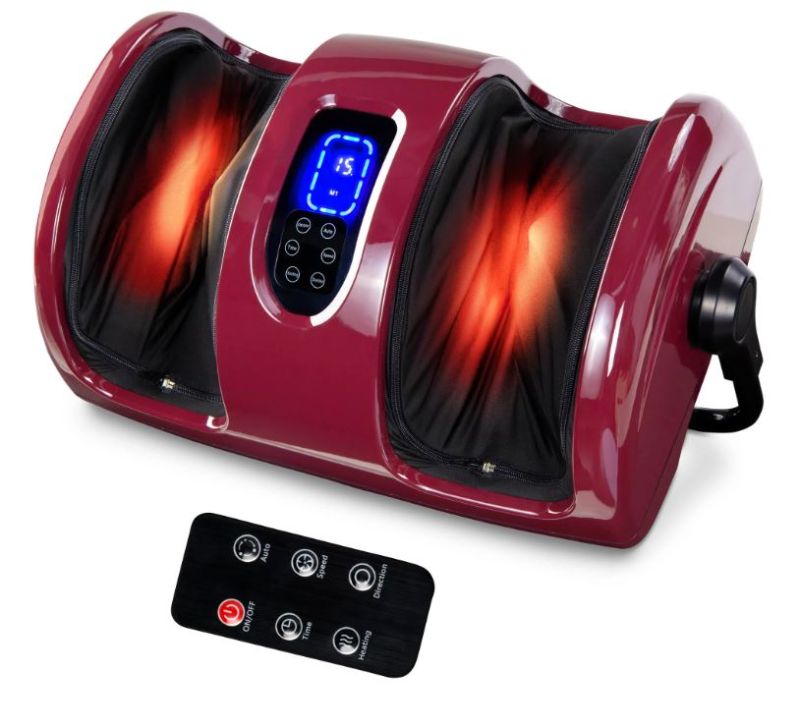 Photo 1 of Best Choice Products Foot Massager Machine, Therapeutic Reflexology Massager w/ High-Intensity Rollers - Burgundy
