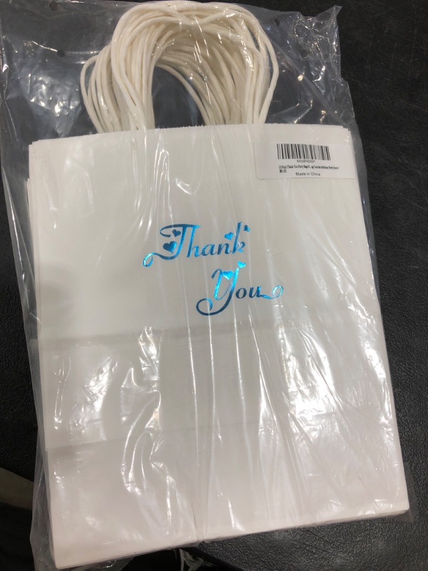 Photo 1 of 25 Pcs Thank You Party Bags with Blue Tissue