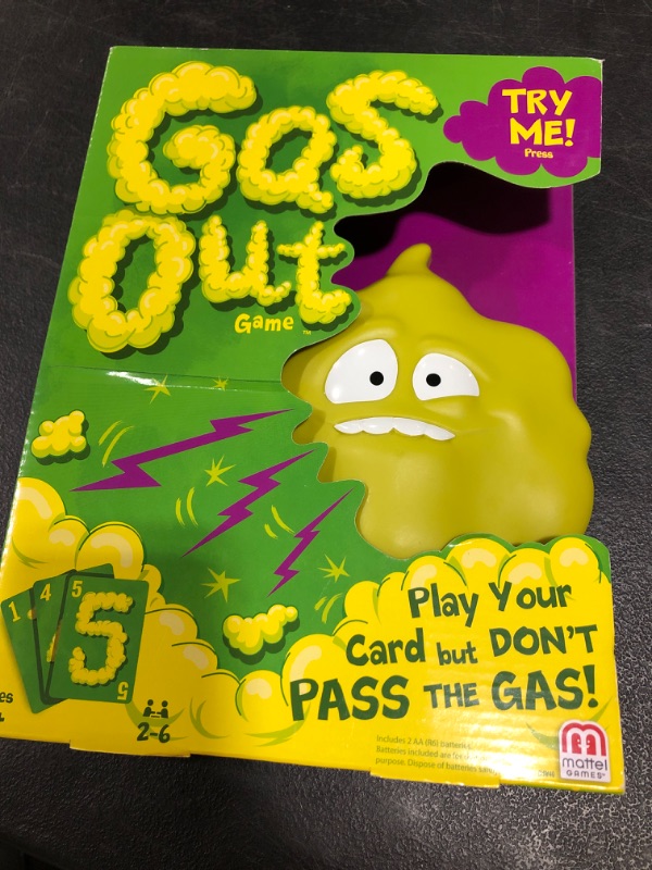 Photo 2 of Gas Out Funny Kids Game, with Electronic Farting Gas Cloud and 56 Cards, Makes a Great Gift for 5 to 8 Year Olds
