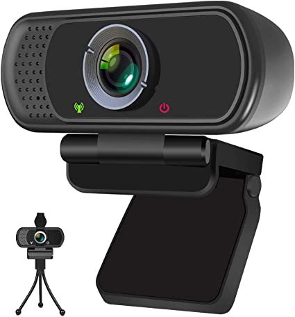 Photo 1 of Webcam, HD Webcam 1080P with Privacy Shutter and Tripod Stand, Pro Streaming Web Camera with Microphone, Widescreen USB Computer Camera for PC Mac Laptop Desktop Video Calling Conferencing Recording
