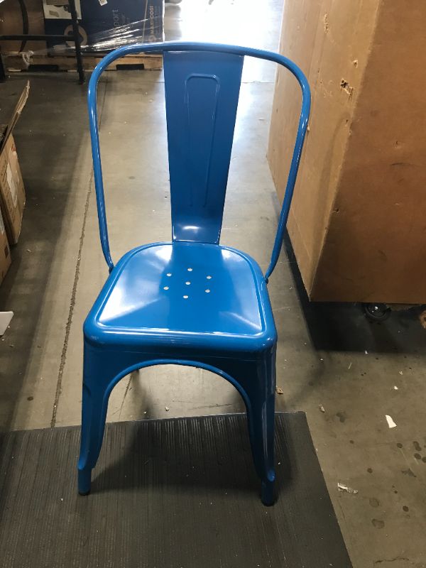 Photo 1 of 32 inch in height, Blue Metal Chair