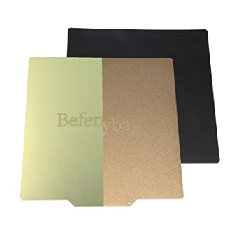 Photo 1 of Befenybay Flexible Removable Double Side (Powder Coated + Smooth Coated) PEI Metal Sheet Bed Magnetic Heated Bed Build Surface 250x250mm for 3D Printer (250x250mm-Double Side)
