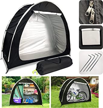 Photo 1 of Bike Cover Storage Heavy Duty Storage Tent Outdoor Portable Bicycle Tent PU4000 Waterproof Cloth Durable 210D Oxford Fabric,Protect Against Wind, Rain, Snow, Dust W/ Travel Bag

