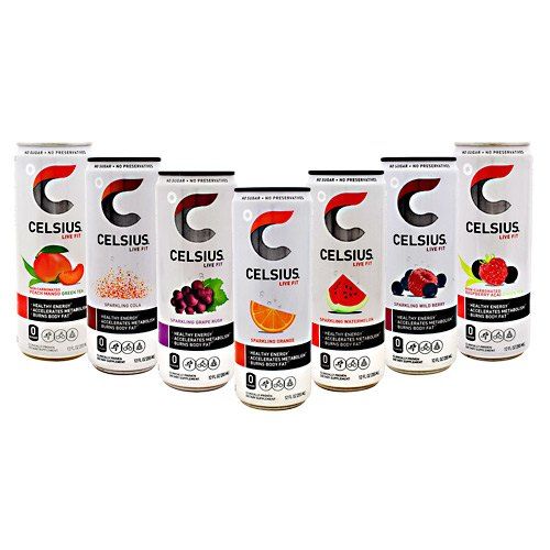 Photo 1 of Celsius Sparkling Energy Drink - No Sugar or Preservatives - Assorted Flavors (12 Drinks, 12 Fl Oz. Each)
*EXPIRED 6/2022**
