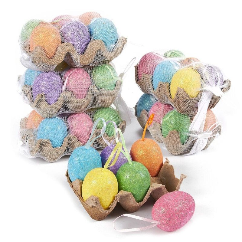 Photo 1 of 36 Pack Plastic Sparkling Easter Egg Ornaments Home Decorations - Decorative Hanging Easter Eggs for DIY Crafts and Assorted Easter Decorations Multi
