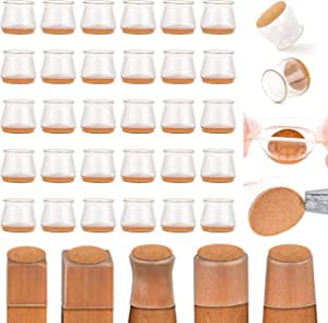 Photo 1 of Anbull 32Pcs Chair Leg Floor Protectors, High Transparent Silicone Chair Leg Caps Felt Furniture Leg Cover Pads for Hardwood Floors Free Moving Table Leg Without Noise
