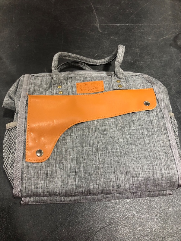 Photo 1 of Adult Lunch Bags for Women Work Insulated Lunch Box Reusable Waterproof Large Cooler Tote Bag for Girl (gray/Orange Leather clamshell)
