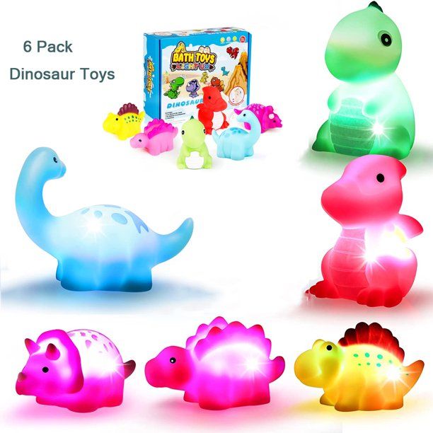 Photo 1 of RTR 6Pcs Dinosaur Bath Toys Light-Up Shower Pool Bathtub Toys For Baby Toddlers Kids
