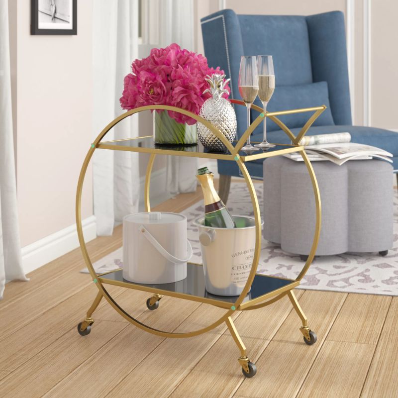 Photo 1 of 2 Shelf Gold Bar Cart