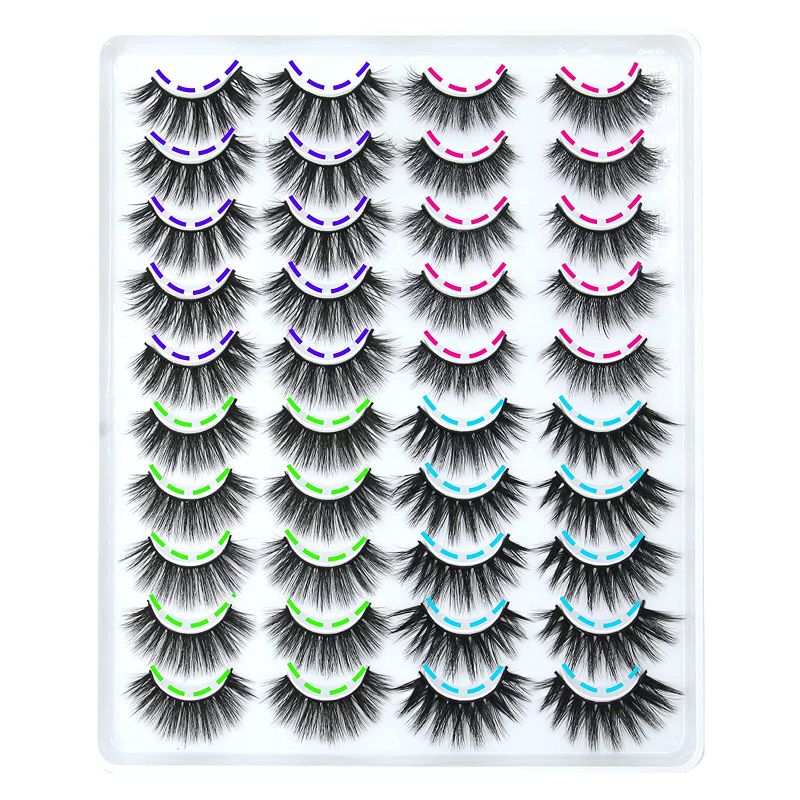 Photo 1 of Neelash 20 Pairs False Eyelashes Natural Look Faux Mink Eyelashes 4 Styles 10-20mm 3D Long Fluffy Volume Dramatic Lashes Reusable Makeup Lashes (11-17mm) - SET OF 2
