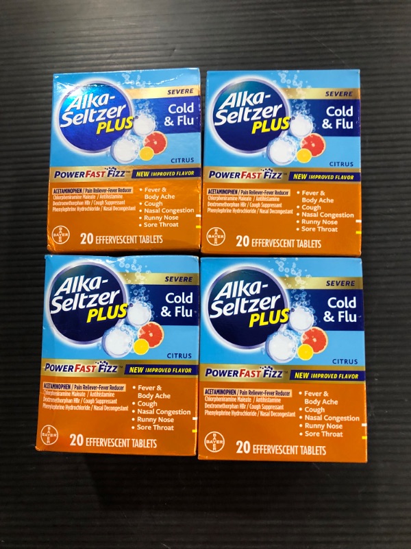 Photo 2 of Alka-Seltzer Plus Severe Cold & Flu Powerfast Fizz Citrus Effervescent Tablets Twinpack, 2x20ct, 40 Count - SET OF 2 - BEST BY 07/2022