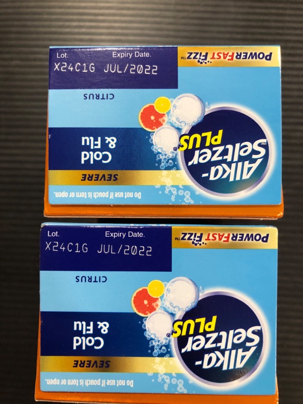 Photo 3 of Alka-Seltzer Plus Severe Cold & Flu Powerfast Fizz Citrus Effervescent Tablets Twinpack, 2x20ct, 40 Count - BEST BY 07/2022