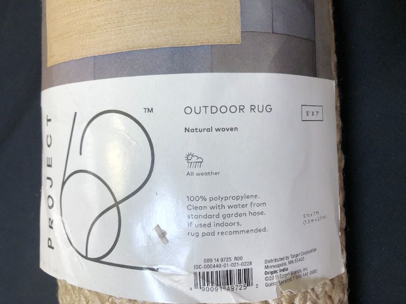 Photo 3 of 5' X 7' Woven Outdoor Rug Natural - Project 62 , Size: 5'X7'
