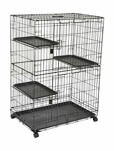 Photo 1 of Amazon Basics Large Kennel, 3-Tier, Cat Cage Playpen Crate - 36 x 22 x 51 Inc...
