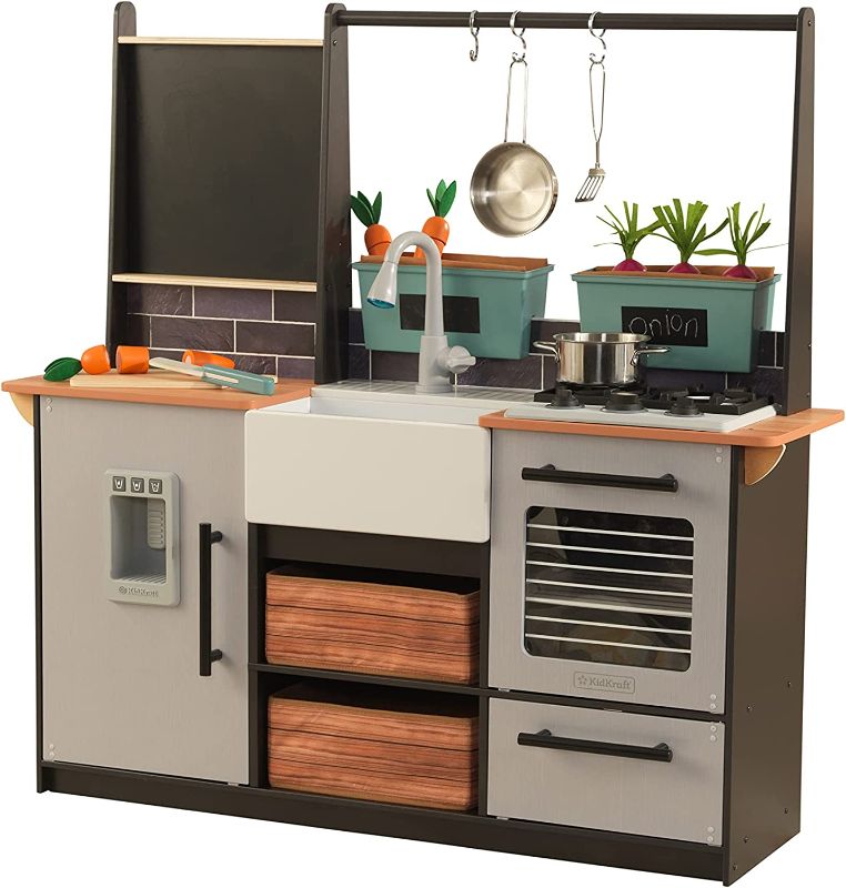 Photo 1 of KidKraft Wooden Farm to Table Play Kitchen with EZ Kraft Assembly, Lights & Sounds, Ice Maker and 18 Accessories, Gift for Ages 3+ Large
