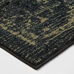 Photo 1 of Threshold Distressed Vintage Tufted Runner Rug Floral 2 Feet 4 Inches X 7 Feet Indigo - All