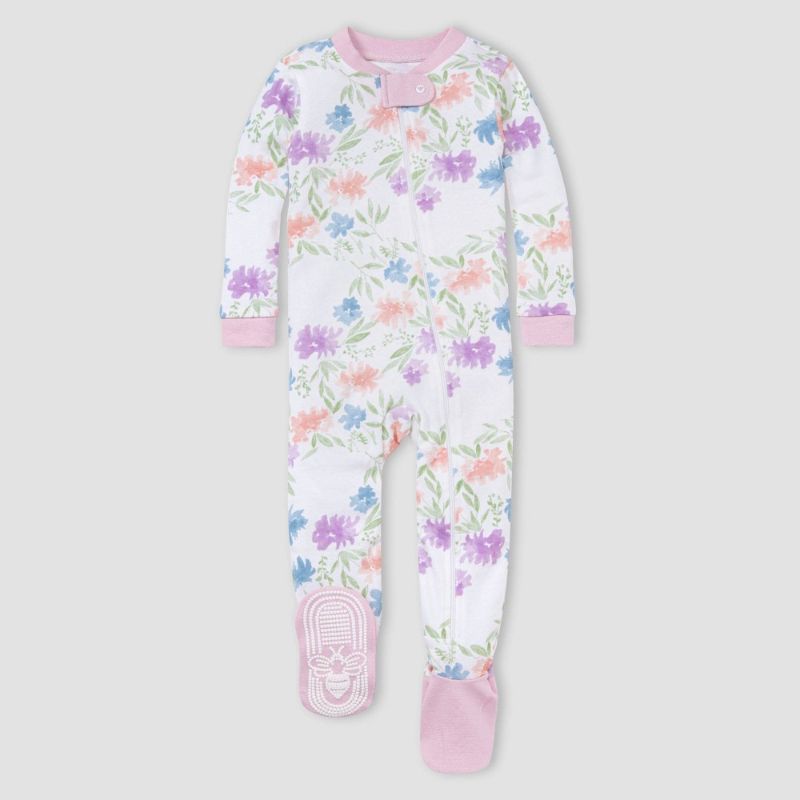 Photo 1 of Burt's Bees Baby® Baby Girls' 2pc Floral Print Snug Fit Footed Pajama (12 Pack)
 
SZ- 3/6M