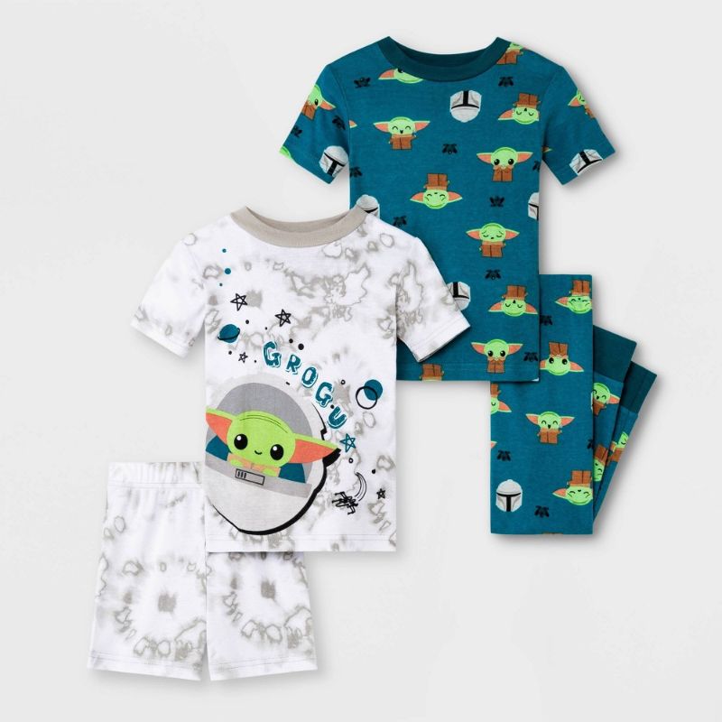 Photo 1 of 2pk of Toddler Boys' 4pc Star Wars Baby Yoda Snug Fit Top and Pants Pajama Set -
Size 4T
