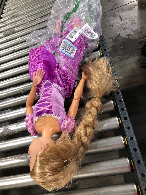 Photo 2 of Disney Princess Rapunzel 32" Playdate, My Size Articulated Doll, Comes with Brush to Comb Her Long Golden Locks, Movie Inspired Purple Dress, Removable Shoes & A Tiara
