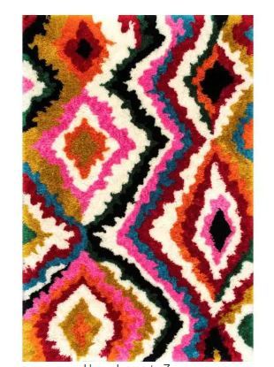 Photo 1 of Abbey Carnival Shag Multi 3 ft. x 5 ft. Area Rug
