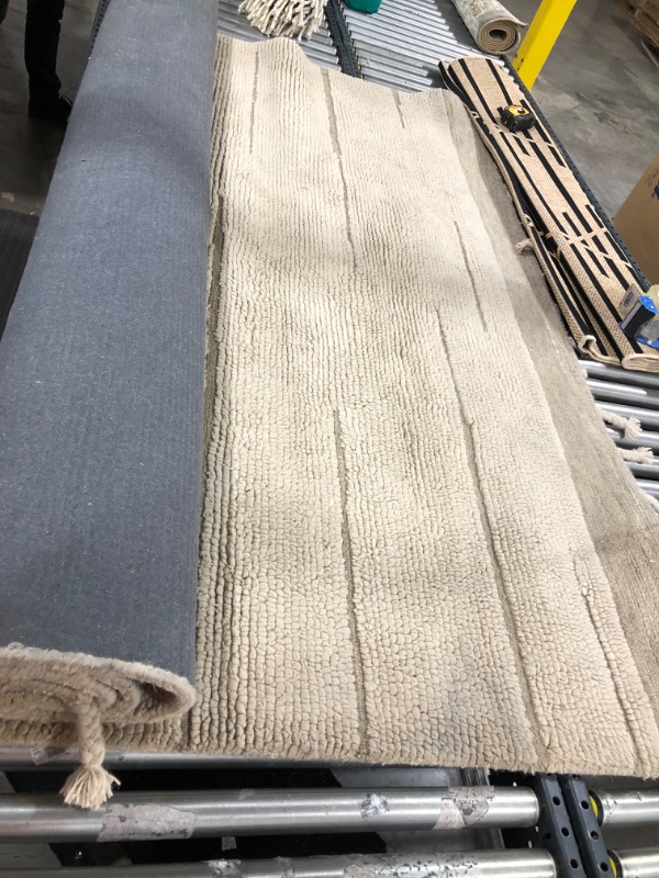 Photo 1 of 7'x10' Rush Valley Wool Tufted Border with Tassels Rug Beige - Threshold™ Designed with Studio McGee
