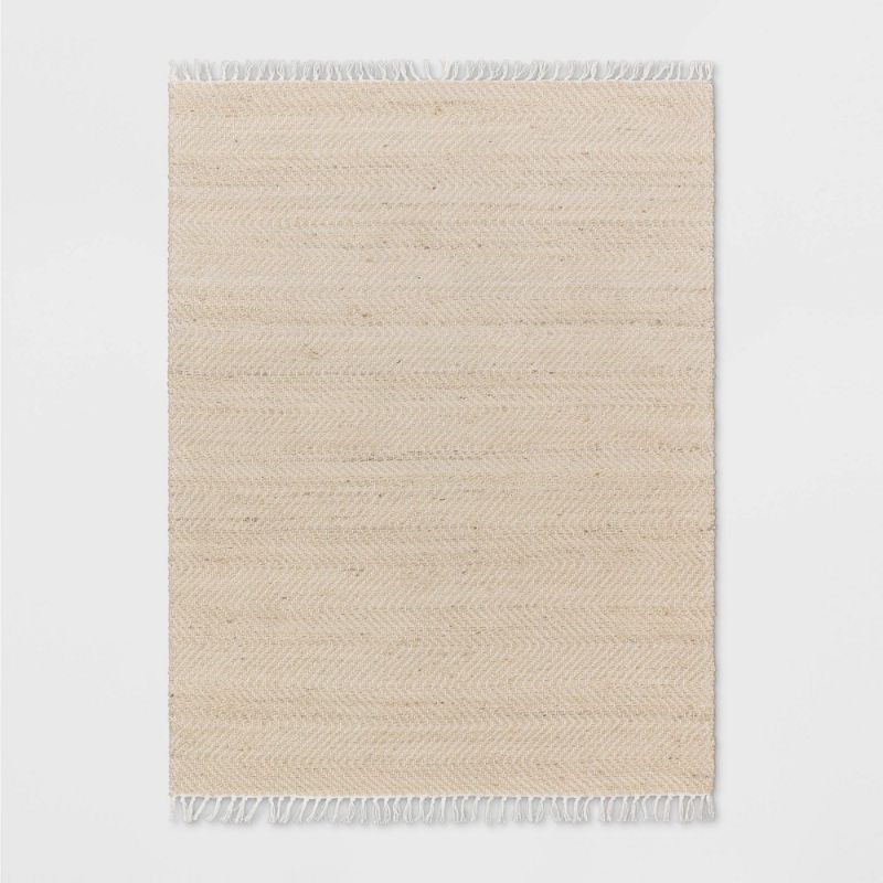 Photo 1 of 5'x7' Handloom Woven Area Rug Natural/Ivory - Threshold™
