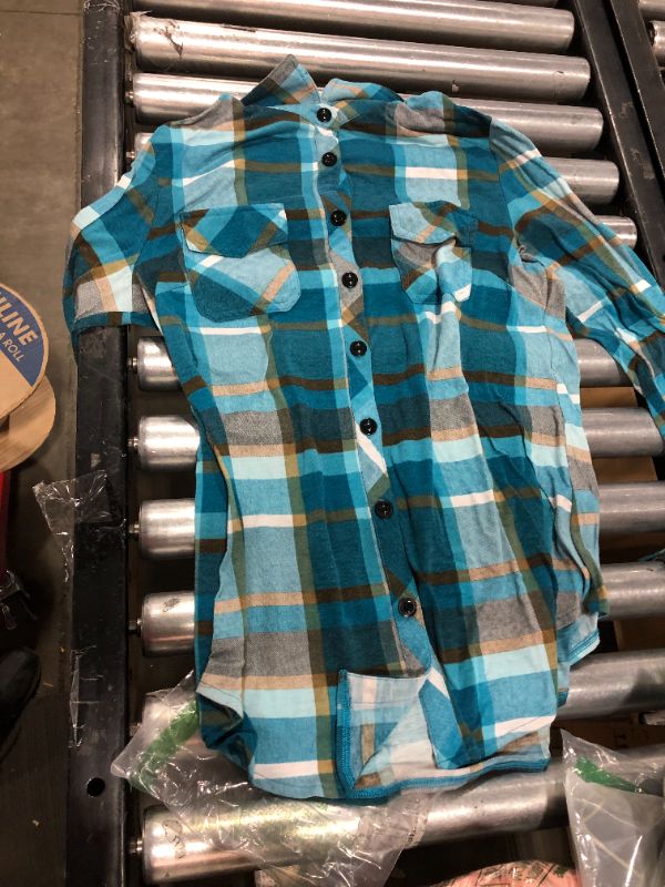 Photo 1 of blue plaid shirt, LARGE