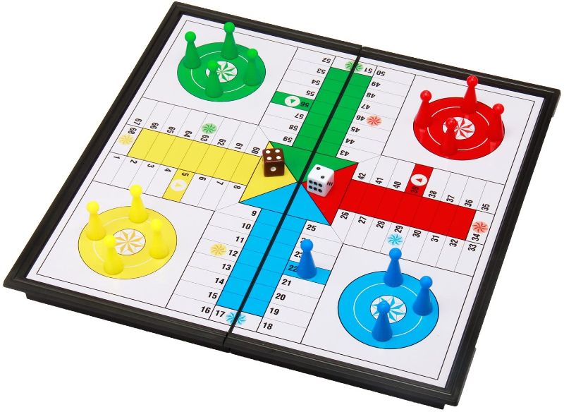 Photo 1 of Amerous 10" Ludo Go Board Folding Travel Magnetic Ludo Set
