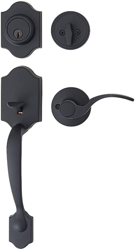 Photo 1 of Amazon Basics Handleset with Shelby Lever - Single Cylinder - Matte Black
