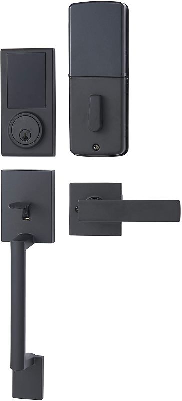 Photo 1 of Amazon Basics Grade 3 Electronic Touchscreen Deadbolt Door Lock with Door Handleset - Matte Black
