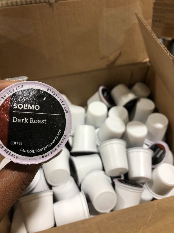 Photo 2 of Amazon Brand - 100 Ct. Solimo Dark Roast Coffee Pods, Compatible with Keurig 2.0 K-Cup Brewers
