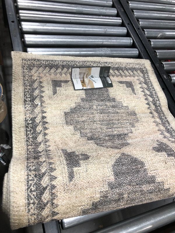 Photo 2 of 2'x7' Runner Cromwell Washable Printed Persian Style Rug Tan - Threshold™
