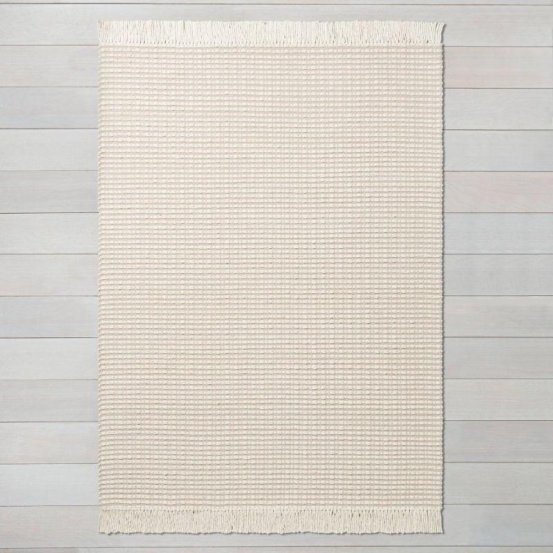 Photo 1 of 5' X 7' Textured Stripe Area Rug / Sour Cream - Hearth & Hand™ with Magnolia
