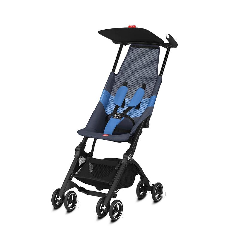 Photo 1 of gb Pockit Air All Terrain Ultra Compact Lightweight Travel Stroller with Breathable Fabric in Night Blue , 28x17.5x39.8 Inch 
