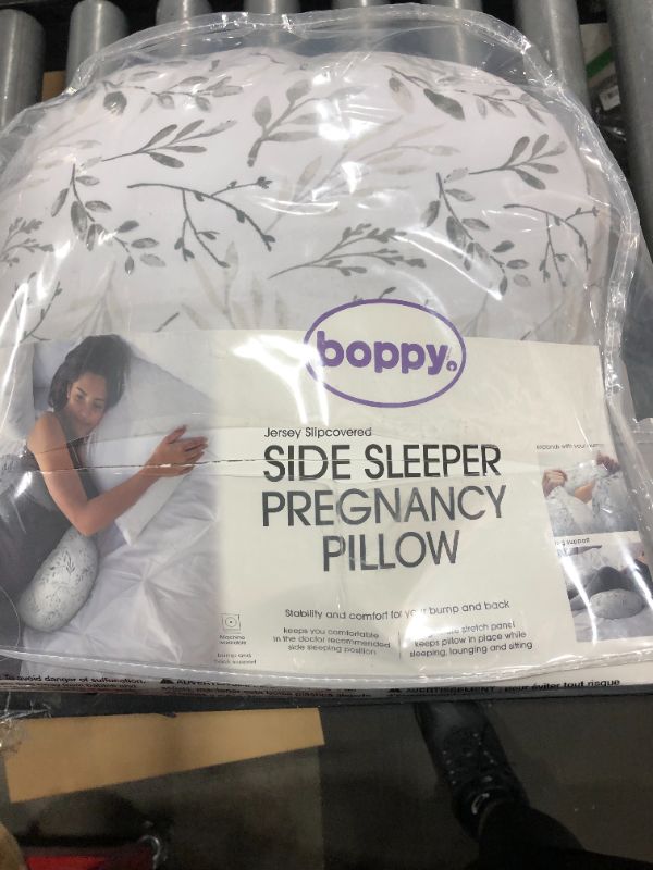 Photo 2 of Boppy Side Sleeper Pregnancy Pillow in Grey Leaves
