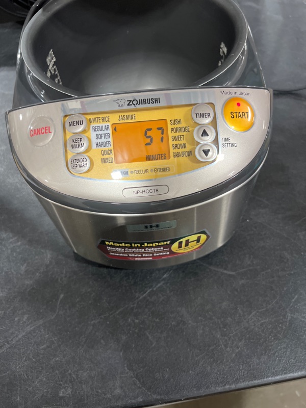 Photo 4 of Zojirushi NP-HCC18XH Induction Heating System Rice Cooker and Warmer, 1.8 L, Stainless Dark Gray
