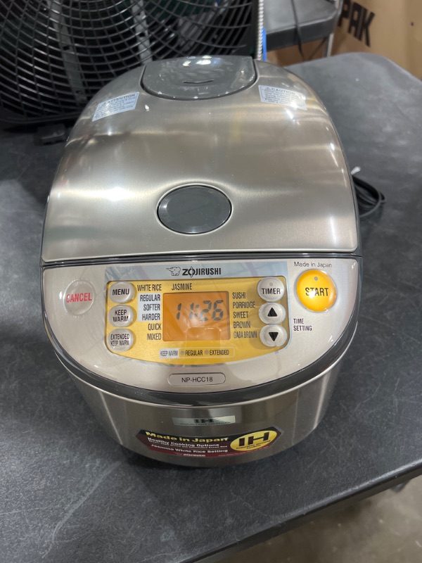 Photo 2 of Zojirushi NP-HCC18XH Induction Heating System Rice Cooker and Warmer, 1.8 L, Stainless Dark Gray
