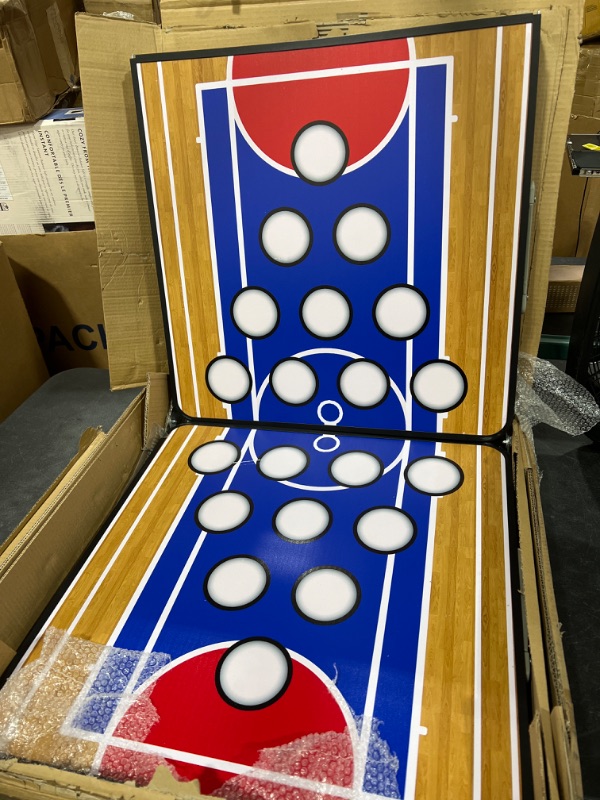 Photo 2 of 8' Folding Beer Pong Table with Bottle Opener, Ball Rack and 6 Pong Balls - Basketball Design - By Red Cup Pong
