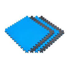 Photo 1 of Blue/Black 24 in. x 24 in.Foam Sport Multi-Purpose Reversible Interlocking Tile 12 PACK 