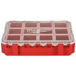 Photo 1 of 10-Compartment Red Deep Pro Portable Tool Box with Storage and Organization Bins for Small Parts