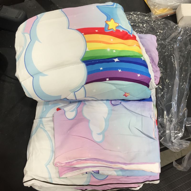 Photo 2 of EVERYDAY KIDS 4 Piece Toddler Bedding Set - Unicorn Dreams - Includes Comforter, Flat Sheet, Fitted Sheet and Reversible Pillowcase