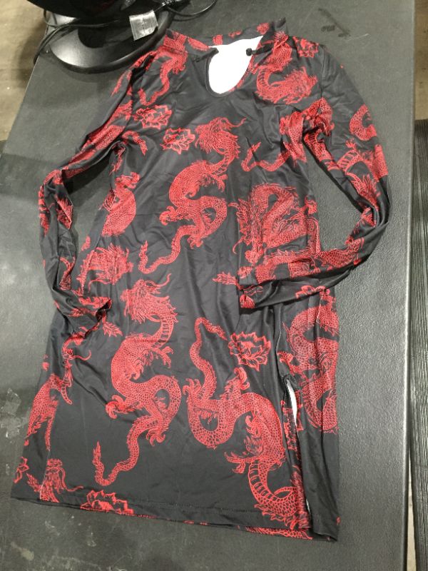 Photo 1 of Women's Black and Red Dragon Dress, Small