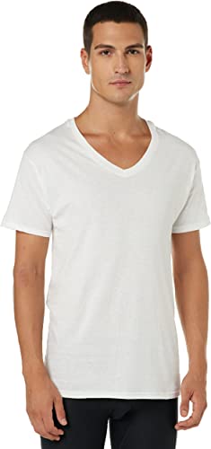 Photo 1 of Hanes Men's Tagless Cotton V-Neck Undershirt WHITE XLr
