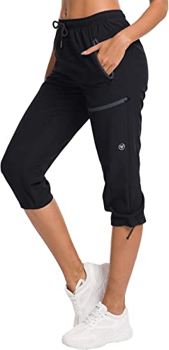 Photo 1 of ChinFun Women's Hiking Capris Pants Outdoor Quick Dry Cargo Cropped Pants Water Resistant UPF 50+
