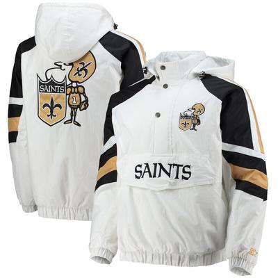 Photo 1 of Men's Starter White/Black New Orleans Saints Thursday Night Lights Half-Snap Hoodie Jacket M
